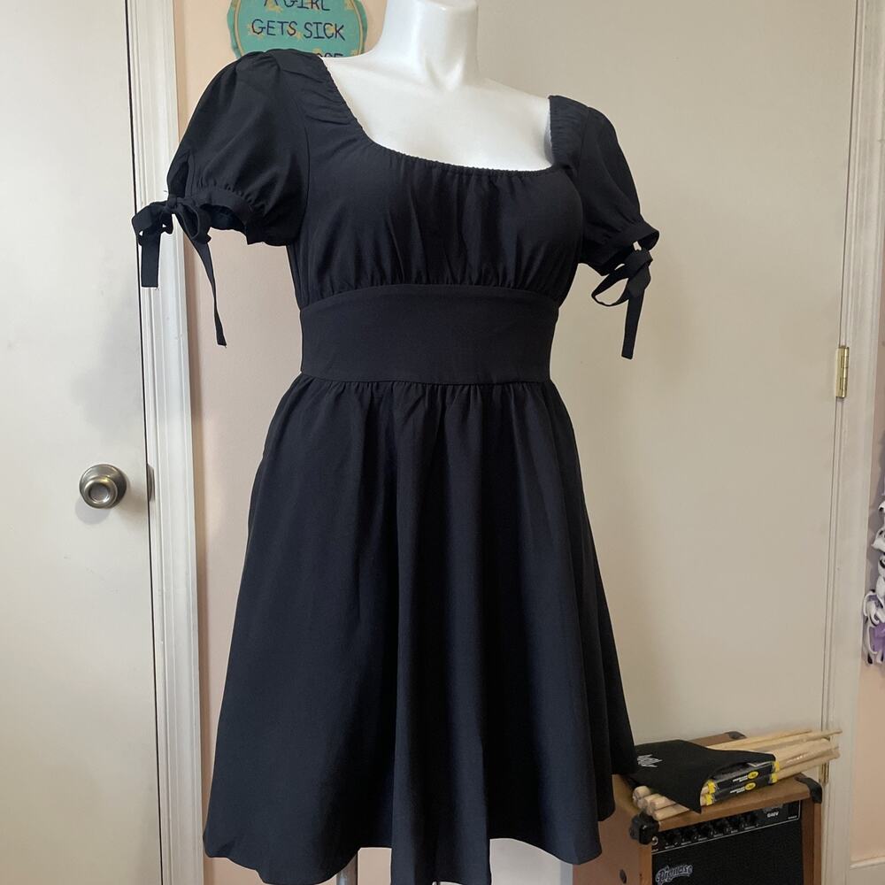 NWOT KILLSTAR Black Peasant Goth Knee-Length Short Sleeve Square Neck Large - Picture 3 of 12